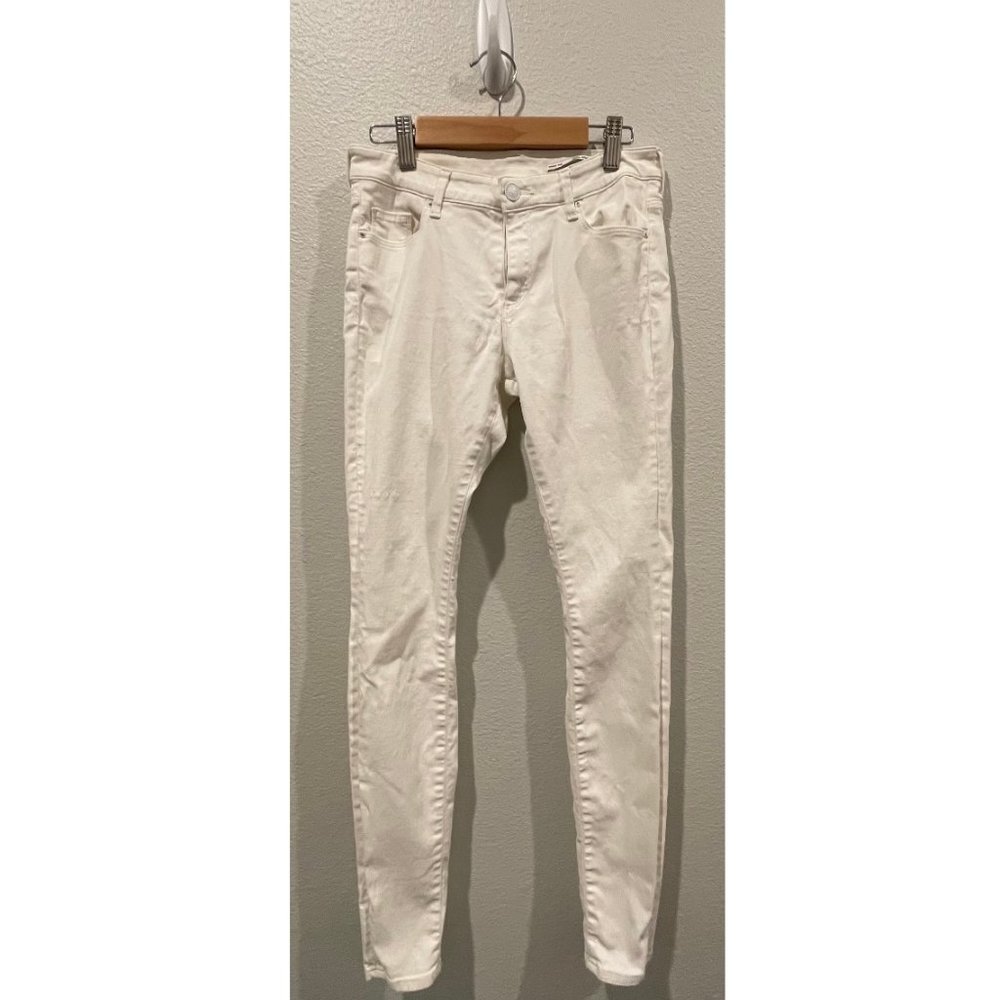 ZARA Medium Rise Slim Fit White Jeans